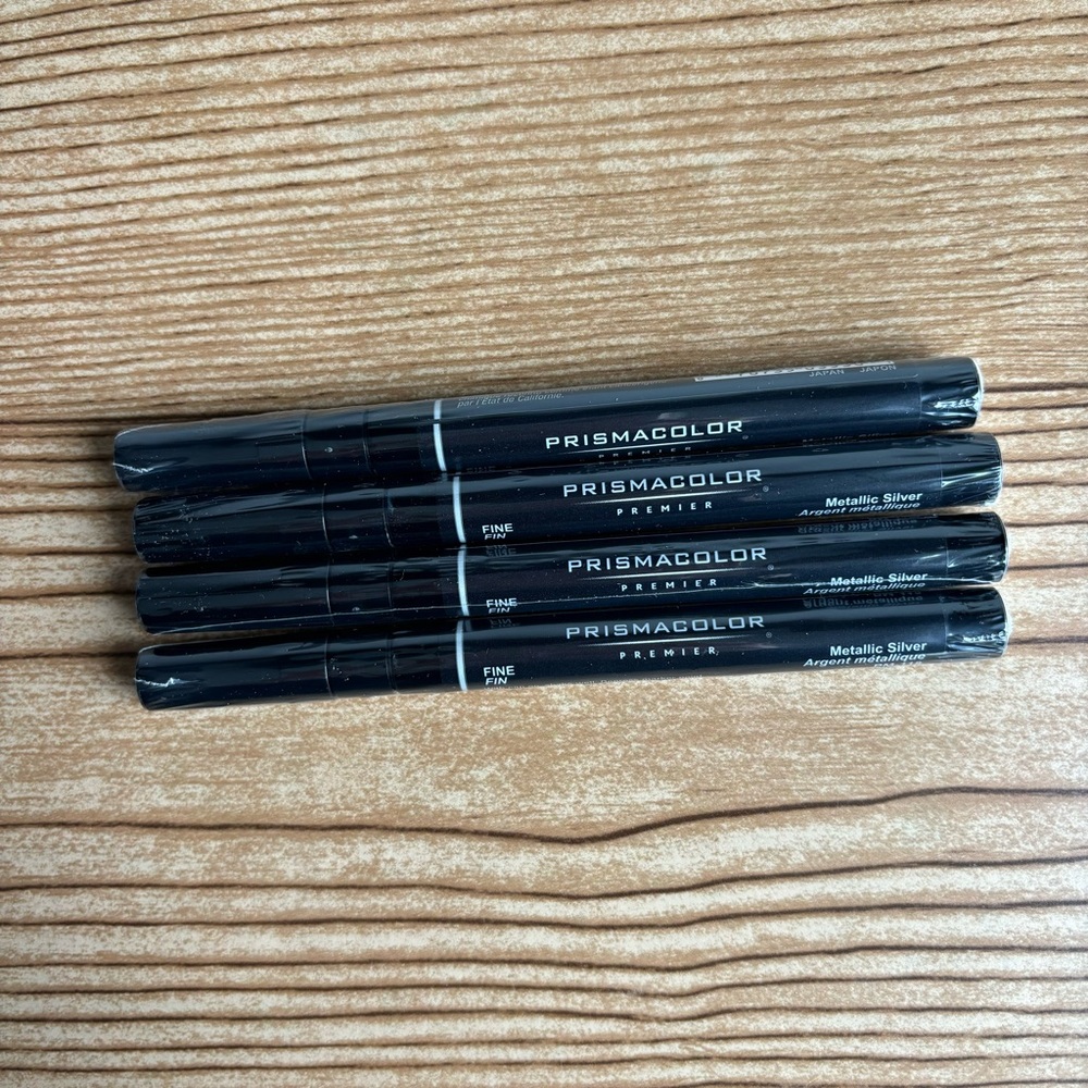Lot Of 4 Sealed PM-118 Prismacolor Metallic Silver Markers